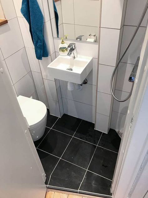 Micro Bathroom Ideas, Downstairs Bathroom Ideas, Small Downstairs Bathroom, Under Stairs Cupboard Storage, Tiny House Toilet, Micro Bathroom, Understairs Ideas, Tiny Wet Room, Beautiful Bathroom Ideas