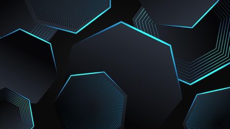 Modern tech background with geometric sh... | Premium Vector #Freepik #vector #futuristic-pattern #tech-pattern #digital-texture #web-pattern Technology Wallpaper Tech Design, Web Background Design, Black Background Landscape, Linkedin Ideas, Tech Pattern, Modern Background Design, Hi Tech Wallpaper, Futuristic Pattern, Premium Vector Background