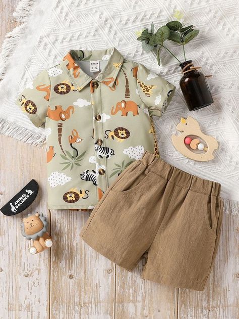 Toddler Clothes Boy, Baby Boy Summer Outfits, Little Boy Clothes, Baby Clothes Boy, Tropical Print Shirt, Baby Boy Clothing, Baby Boy Shirts, Baby Boy Dress