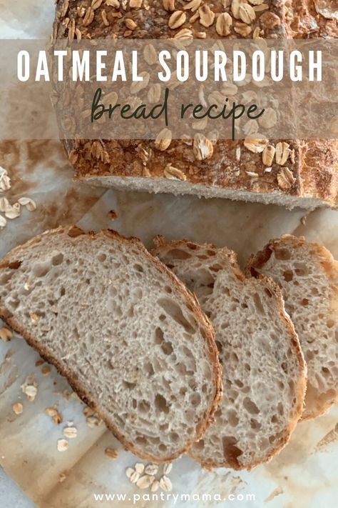 Sourdough oatmeal bread - a hearty sourdough loaf with the goodness of rolled oats and porridge. Simple porridge sourdough technique. Sourdough Oatmeal, Sourdough Loaf, Oatmeal Bread, Homemade Sourdough Bread, Easy Oatmeal, Sourdough Starter Recipe, Lost 100 Pounds, Sourdough Baking, Sourdough Bread Recipe