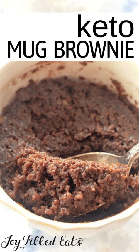 With only 7 ingredients you can have a fabulous dessert in under 5 minutes that is only 5 net carbs. Once in a while, an incredibly decadent dessert makes your heart swoon, and today it’s this Keto Mug Brownie.  Not only does the flavor of this mug brownie fit your needs, but the individual size and texture are also excellent too. Make a single serving size brownie whenever you are craving chocolate or something special. These keto brownies are low carb, grain-free, and gluten-free too. Keto Mug Brownie, Uc Diet, Mug Brownie Recipes, Brownie Fit, Mug Brownie, Thm Sweets, Keto Mug, Dr Gundry, Craving Chocolate