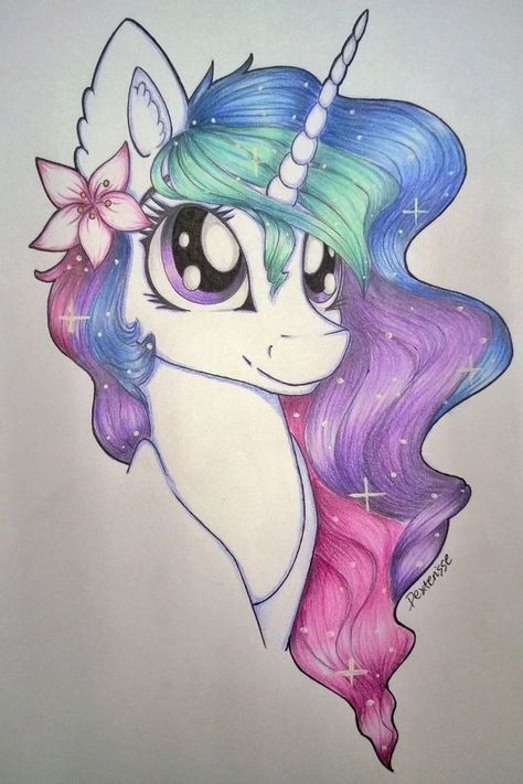 drawing-of-kawaii-unicorn-with-blue-green-purple-pink-mane-easy-unicorn-drawing-pink-flower-on-the-side Unicorn Drawing, Heart Tattoos, Unicorn Pictures, Kawaii Unicorn, Unicorns And Mermaids, Unicorn Wallpaper, Unicorn Art, My Little Pony Drawing, Pony Drawing