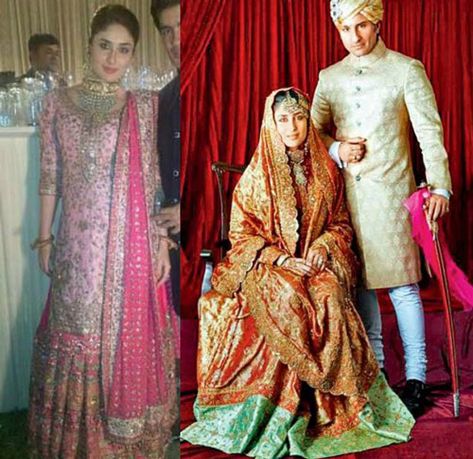 Kareena Kapoor Wedding Pics, Kareena Kapoor Bridal Look, Kareena Kapoor Wedding Dress, Kareena Wedding, Kareena Kapoor Wedding, Bollywood Brides, Wedding Day Looks, Actress Wedding, Hijab Brides