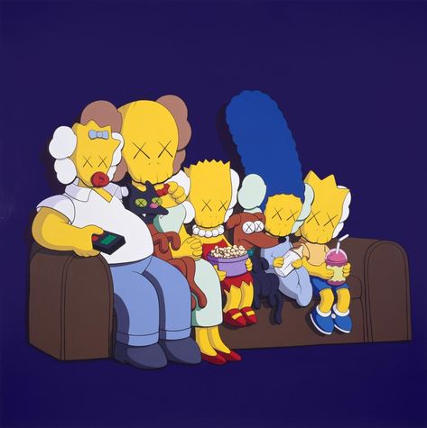 KAWS UNTITLED (KIMPSONS) 2004 acrylic paint on canvas 203.2 x 203.2 cm Collection of Larry Warsh © KAWS Seen Graffiti, Kaws Wallpaper, Brooklyn Museum, Cute Canvas Paintings, Canvas Painting Designs, Cute Canvas, Graffiti Drawing, Art Event, Cute Little Drawings