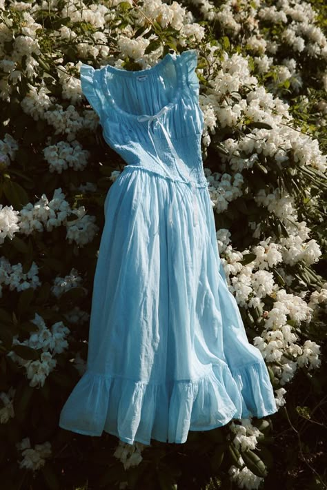 Kimchi Blue Olivia Maxi Dress The Sound Of Music Liesl Dresses, Blue Boho Formal Dress, Blue Lace Dress Wedding Guest, Blue 60s Dress, Pretty Long Dresses Casual, Sewing Maxi Dress, Casual Dresses For School, Nautical Dress Women, Mama Mia Dress