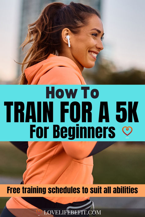 train for your first 5K Running Schedule For 5k, Running 5k For Beginners, 5 K Running Plan, Prep For 5k Run, 5 K Training Beginners, Train To Run For Beginners, 5 Km Training Plan, Running A 5k For Beginners Training, Train For A Marathon For Beginners