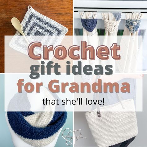 For birthdays, Christmas, Grandparent's Day, or any occasion you need a gift for your grandma, find a perfect crochet pattern here. Triangle Scarf Crochet Pattern, Quick Crochet Gifts, Crochet Gift Ideas, Crochet Slippers Free Pattern, Crochet Hot Pads, Crochet Christmas Gifts, Crochet Pillow Cover, Diy Gifts For Mom, Crochet Gift