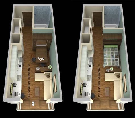 Suite layout 40 Sqm Apartment, Denver Architecture, Small Apartment Solutions, Micro Housing, Micro Apartments, Innovation Architecture, Modular Housing, Small Home Ideas, Micro Apartment