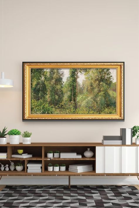 Spring Art Samsung Tv Frame Nature Oil Paint Frame Tv Samsung - Etsy Tv With Painting Frame, Tv Painting Frame, Frame Samsung Tv, Samsung Tv Frame Art, Gold Frame Tv, Sage Couch, Television Frame, Art Gold Frame, Picture Frame Tv