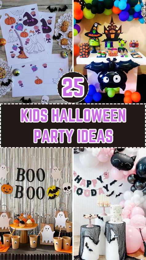 Discover 25 kids Halloween party ideas! From DIY decorations to themed snacks, these ideas will help you plan the ultimate Halloween bash. Keep your little ghosts and goblins entertained with games, crafts, and more for a memorable celebration! 👻🎃 Check them out and start planning a party they'll love! Kids Halloween Party Ideas, Halloween Party Ideas For Kids, Halloween Party For Kids, Halloween Kids Party, Theme Snack, Themed Snacks, Ghosts And Goblins, Kids Halloween Party, Ghost Party