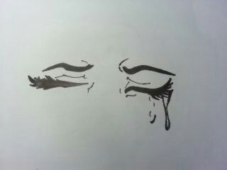 The result of drawing the crying closed eyes... Eyes Closed Tattoo, Closed Eyes Tattoo, Closed Eye Tattoo, How To Draw Crying Eyes, Close Eyes Drawing, Crying Eye Painting, How To Draw Closed Eyes, Drawing Eyes Closed, Crying Eye Sketch