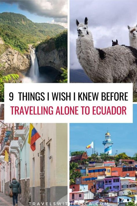 Are you planning a trip to Ecuador? Click through to learn everything you need to know about backpacking in Ecuador alone. This complete guide includes everything I wish I knew before backpacking Ecuador alone including safety tips, money tips, transportation tips, and what you should and shouldn't miss out on when in Ecuador. I bust some of the most common Ecuador travel myth, so you can plan the perfect solo trip to Ecuador! via @Travels with Erica Equador Travel, Inexpensive Travel Destinations, Travel Ecuador, South America Travel Itinerary, Travel Argentina, Backpacking South America, Bolivia Travel, South America Destinations, Ecuador Travel