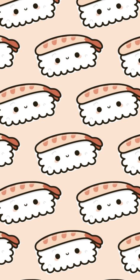 Sushi Cartoon Wallpaper, Sushi Wallpaper Iphone, Sushi Wallpaper Aesthetic, Sushi Aesthetic Wallpaper, Cute Sushi Wallpaper, Sushi Background, Sushi Wallpaper, Sushi Drawing, Sushi Cartoon