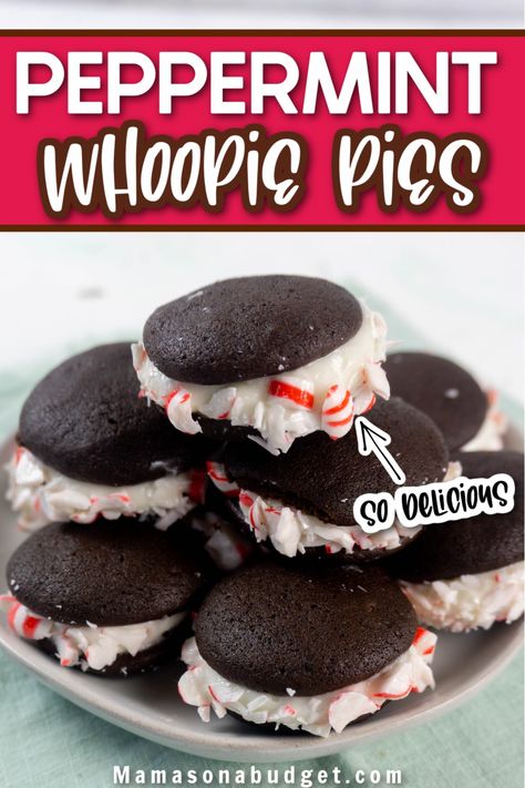 Peppermint Whoopie Pies, Fluffy Cookies, Butter Spritz Cookies, Soft Chocolate Cookie, Red Velvet Whoopie Pies, Chocolate Whoopie Pies, Peppermint Marshmallows, Salted Caramel Cookies, Peppermint Cream