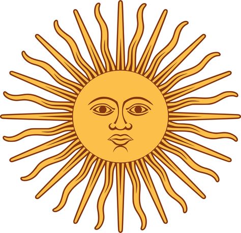 Sol de Mayo-Bandera de Argentina by liftarn Sun With Face, Art Soleil, Face Line Drawing, Inca Empire, Argentina Flag, Face Lines, Sun Art, Mellow Yellow, Free Clip Art