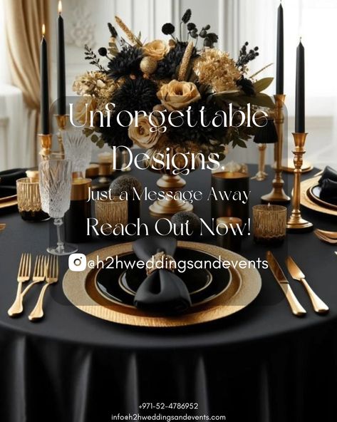 Elegant, timeless, and unforgettable. At Heart2Heart Weddings and Events, we craft stunning designs that leave lasting impressions. Whether it's a wedding, corporate event, or celebration, let us transform your dreams into a reality. ✨ Let's start planning your extraordinary event! Reach out today for bespoke decor and seamless execution. DM us or visit our website to learn more! #Heart2HeartEvents #LuxuryEventDecor #UnforgettableMoments #ElegantDesigns #WeddingDecor #EventPlanning #LuxuryW... All Black Dinner Party Decor, Luxury Event Decor, Black Dinner, Dinner Party, Corporate Events, Event Planning, Elegant Design, Dreaming Of You, Wedding Decorations