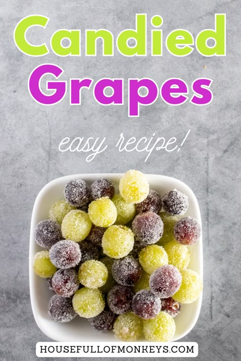 Easy Candied Grapes, Taffy Apple Grapes, Frozen Sugared Grapes, Desserts Using Grapes, Frozen Cotton Candy Grapes, How To Make Crunchy Grapes, Easy Candy Grapes Recipes, Diy Candied Grapes, White Grape Recipes