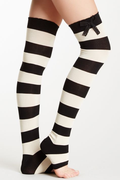 Banded Stirrup Over-the-Knee Sock Trendy Warm Knee-high Socks, Cheap Cute Knee-high Socks, Thigh High Striped Socks, Stirrup Socks, Cheap Striped Knee-high Socks For Women, Over The Knee Socks, Thigh High Socks, Betsy Johnson, Knee Socks