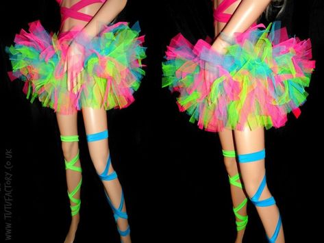 Plur Outfits, Glow Party Outfit, Neon Tutu, Rave Girl Outfits, Tutu En Tulle, Neon Rave, Green Tutu, Long Tutu, Halloween Tutu