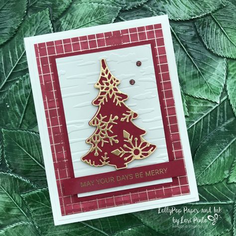 Stampin Up Merriest Wishes Cards, Stamping Up Decorative Trees, Su Merriest Trees, Stampin Up Merriest Trees Cards, Scrapbooking Christmas Cards, Stampin Up Decorative Trees Cards, Stampin Up Decorative Trees, Decorative Trees Stampin Up Cards, Trees Cards