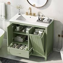 Green Bathroom Vanities, 36 Bathroom Vanity, Bathroom Vanity With Sink, Vanity With Sink, Bathroom Vanity Cabinet, Mdf Board, Bathroom Vanity Cabinets, Green Bathroom, Bathroom Sink Vanity