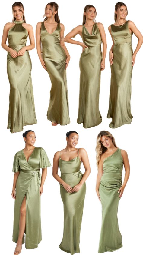 Six Stories Moss Green Bridesmaid Dresses, Green Themed Wedding, Green Bridesmaid, Green Bridesmaid Dresses, Bride Tribe, Green Wedding, Moss Green, Aesthetic Girl, Future Wedding