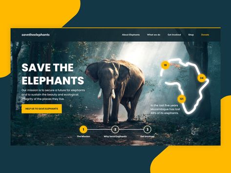 Save The Elephants website concept website elephants elephant africa landing page landing illustration application design ux design ux app Zoo Website, Gabriel Torres, Webpage Design Layout, Travel Website Design, Unique Website Design, Website Design Inspiration Layout, Website Concept, Banner Design Layout, Business Web Design