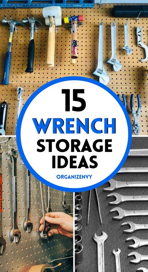 The Best 15 Wrench Organization Ideas for Tidy Tools Diy Wrench Organizer, Tool Organization Ideas, Power Tool Organizer Shelf, Socket Wrench Organizer, Tool Drawer Organizer, Wrench Storage, Wrench Storage Olsa Tools, Wrench Organizer, Tool Drawers