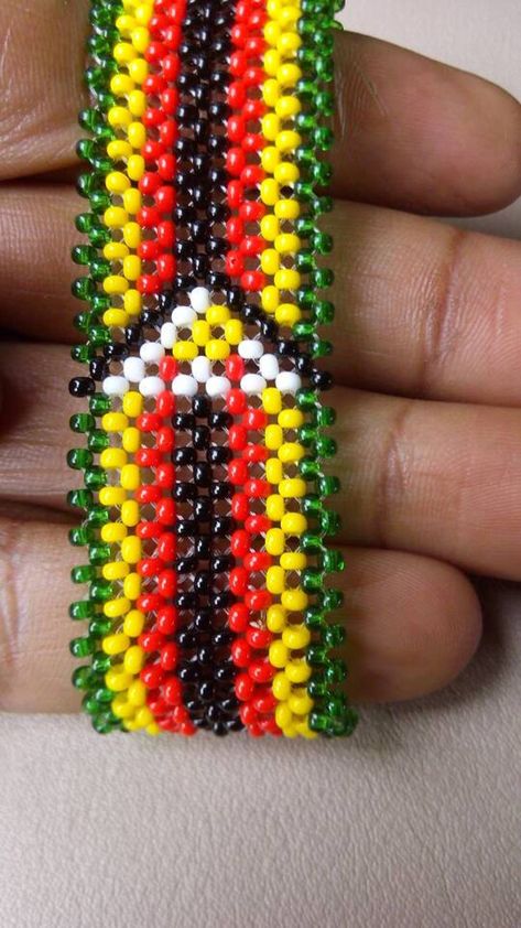 Beaded handmade Zimbabwe Flag colors maasai/masaai bracelet | Etsy Bracelets With Names, Seed Bead Bracelets Diy, Zimbabwe Flag, African Beaded Bracelets, Congo Flag, Handmade Flags, African Inspired Jewelry, Flag Bracelet, Flag Beads