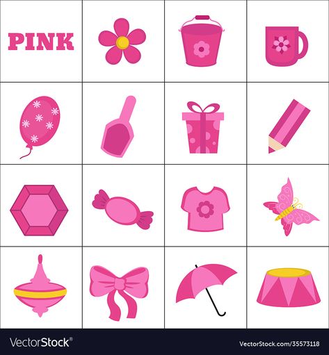 Things That Are Pink Preschool, Pink Day Activities Preschool, Color Pink Activities For Preschool, Pink Object, Pink Objects, Diy Crafts For School, Camping Coloring Pages, Color Of The Week, The Color Pink