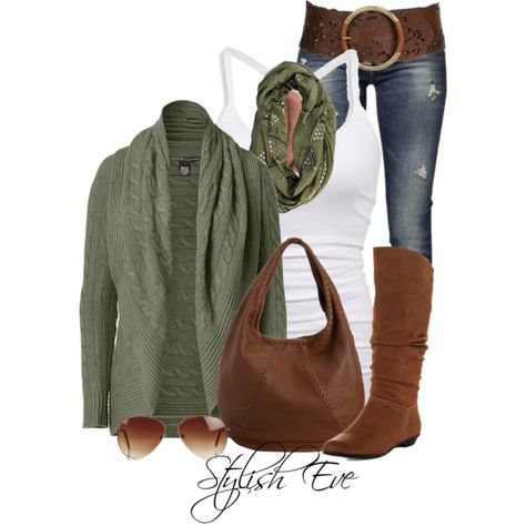 Sage Green And Brown Outfit, Green And Brown Outfit, Thick Belts, Sage Green And Brown, Women Fall Outfits, Stylish Eve, Brown Outfit, Fashion Mode, Whiteboard