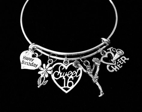 Happy Birthday Sweet 16, Happy Birthday Cheers, Birthday Sweet 16, Sweet 16 Birthday Gifts, Handmade Charm Bracelets, Happy 16th Birthday, Birthday Cheers, Pom Pom Girl, Sweet 16 Gifts