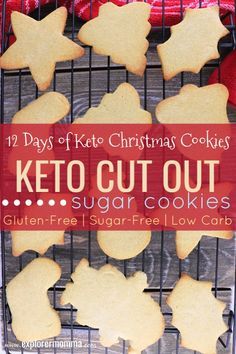 Keto Cut Out Sugar Cookies are so fun for kids and family activity at Christmas or any holiday. Buttery low carb cookies to hold the perfect holiday shapes. #ketocookies #lowcarbdesserts Cut Out Sugar Cookies, Low Carb Christmas, Cut Out Sugar, Keto Holiday Recipes, Keto Christmas Cookies, Low Carb Holiday, Keto Cookie Recipes, Keto Holiday, Desserts Keto