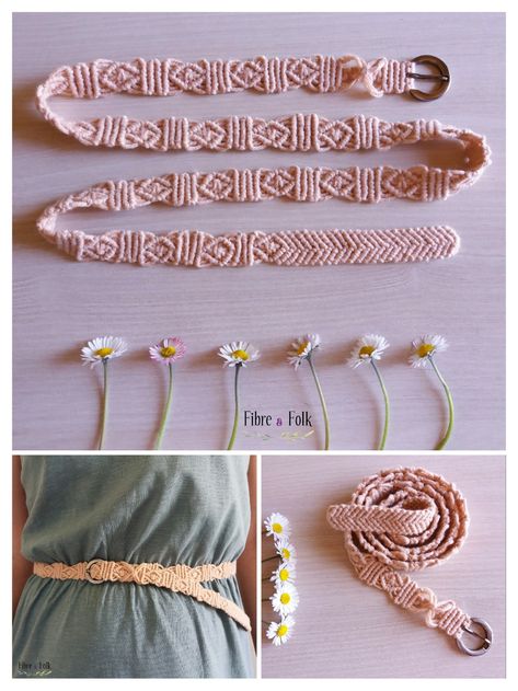 Boho Macrame Belt Tutorial - Fibre & Folk Macrame Belt Tutorial, Belt Tutorial, Macrame Belt, Simpul Makrame, Pola Macrame, Crochet Belt, Macrame Colar, Makramee Diy, Macrame Knots Pattern