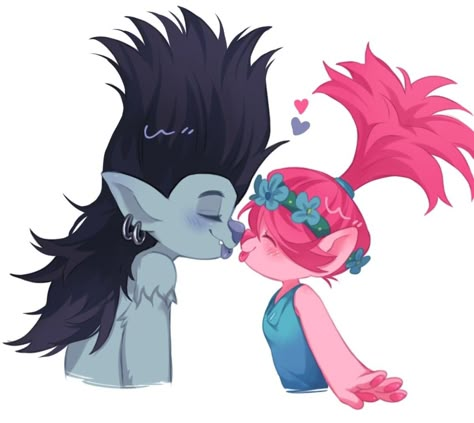 Artist: Aoibonbon17222 Trolls Cartoon, Trolls Broppy, Trolls Art, Dreamworks Art, Branch Trolls, Trolls 3, Cute Zombie, Poppy Drawing, Poppy And Branch