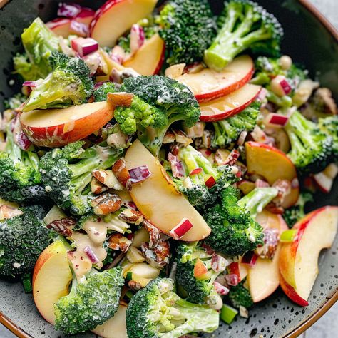 Broccoli Apple Salad Broccoli Apple Cranberry Salad, Broccoli Honey Crisp Apple Salad, Broccoli Apple Salad Recipe Healthy, Broccoli Raisin Salad Recipe, Broccoli And Apple Salad Recipe, Apple Broccoli Salad Recipe, Apple And Celery Salad, Cold Broccoli Recipes, Holiday Broccoli Salad