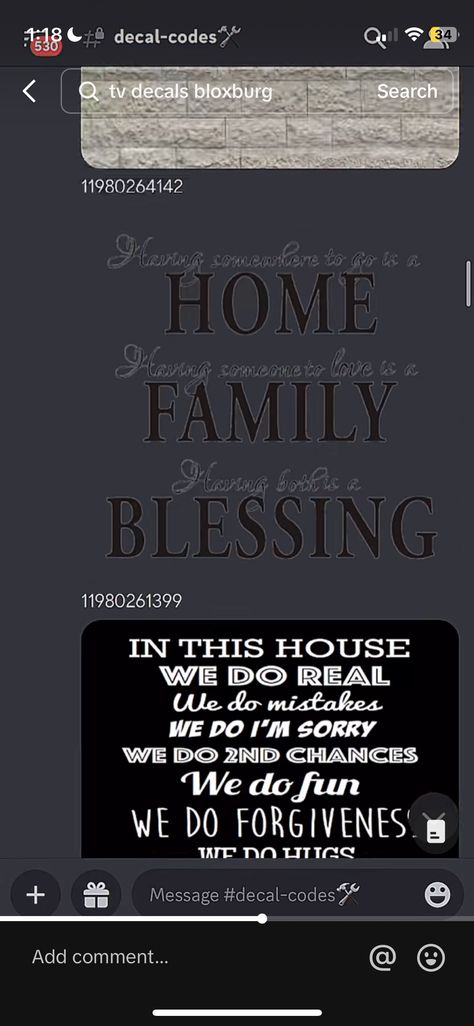 Family Quotes Decals Bloxburg, Bloxburg Home Sweet Home Decal Codes, Family Home Decals Bloxburg, Bloxburg Front Door Decal Codes, Adt Security Sign Decal Bloxburg, Welcome Sign Front Door Bloxburg Code, Living Room Bloxburg Decals, Door Codes Bloxburg, Welcome Decal Bloxburg