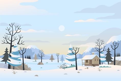 Christmas Graphic Design, Cartoon Trees, Christmas Desktop, Water Illustration, Scenery Background, Background Christmas, Winter Background, Background Drawing, Wallpaper Dekstop