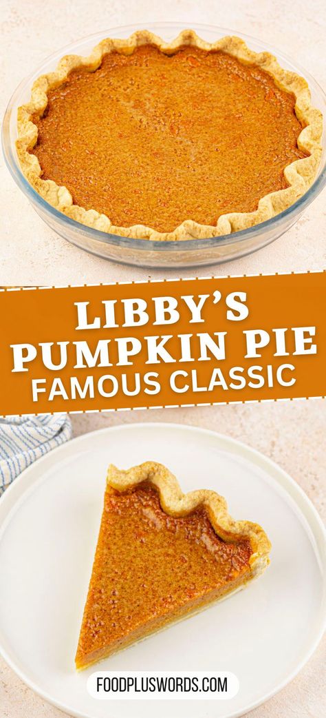 Enjoy this simple Libby's original pumpkin pie recipe, a timeless classic with the perfect blend of pumpkin and spices. This easy-to-follow dessert is a staple for fall gatherings. Libbey Pumpkin Pie Recipe, Libby’s Pumpkin, Pumpkin Pie With Brown Sugar Recipe, Libbys Pumpkin Pie Recipe Easy, Libby’s New Pumpkin Pie Recipe, Original Libby’s Pumpkin Pie, Pumpkin Pie Libby Recipe, Libbys Pumpkin Pie Recipe For 2 Pies, Recipes Using Libbys Pumpkin Pie Filling