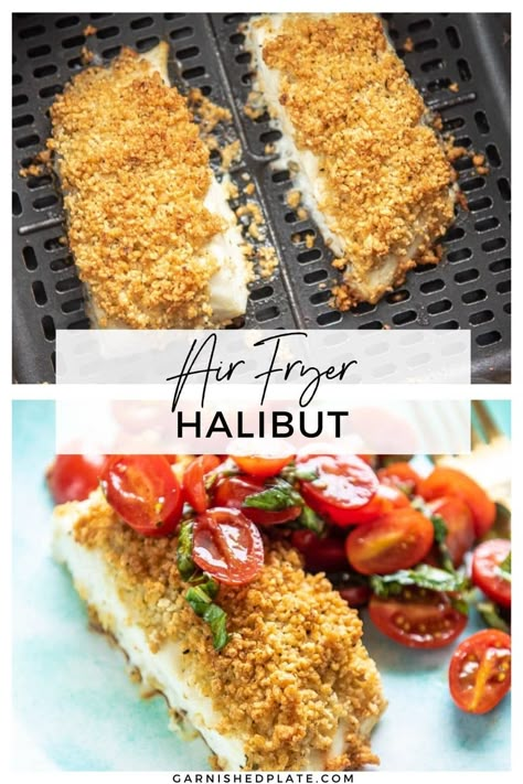 Air Fryer Seafood, Halibut Recipe, Air Fryer Fish Recipes, Ninja Foodi Grill, Halibut Recipes, Plate Recipes, Healthy Air Fryer Recipes, Air Fryer Fish, Savory Rice