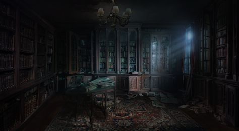 Forgotten Library - the Last Dead End concept art, Andrii Shafetov on ArtStation at https://www.artstation.com/artwork/Pe6bZ Old Library Aesthetic, Abandoned Library, Gothic Library, Interior Concept Art, Background Images Free Download, Old Library, Library Aesthetic, Library Art, Picsart Background