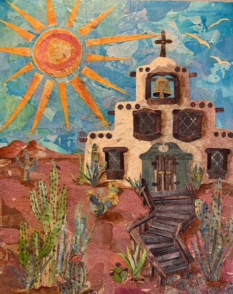 Easy Mexican Paintings, New Mexico Art Paintings, Mexican Aesthetic Art, Mexico Painting Easy, Santa Fe Aesthetic, Honduras Art, Southwest Art Paintings, Southwest Artwork, Southwest Aesthetic