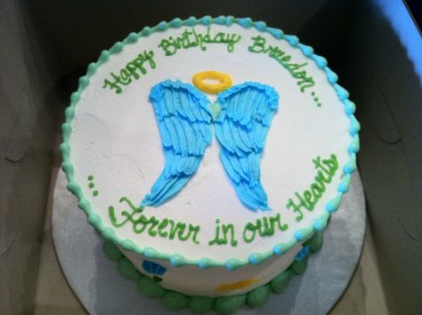 Memorial birthday cake | Flickr - Photo Sharing! Memorial Birthday Cake, Happy Heavenly Birthday Cake Ideas, Memorial Birthday Cakes In Loving Memory, Happy Heavenly Birthday Cake, Memorial Cake Ideas, Celebration Of Life Memorial Cake Ideas, Heavenly Birthday Celebration Ideas, Heavenly Birthday Cake Ideas, In Loving Memory Cake Ideas