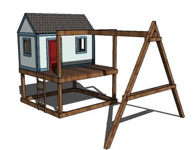 Kids Playhouse Plans, Swing Set Plans, Swing Set Diy, Diy Swing, Playhouse Plans, Play Area Backyard, Diy Playhouse, Backyard Playhouse, Backyard Swings