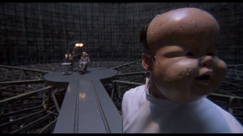 Michael Palin in Brazil - Terry Gilliam. Terrifying baby mask. Surgical weirdness. Torture, nightmare and unreality. Brazil Film, 80s Sci Fi, Film Cult, Michael Palin, Terry Gilliam, Fritz Lang, Fantasy Films, Monty Python, Cult Movies