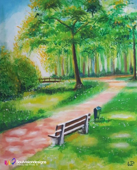 Park Scene Painting, Park Painting, Park Drawing, Save Water Poster Drawing, Save Water Poster, Cycle Painting, Pink Wallpaper Hello Kitty, Water Poster, Water Drawing