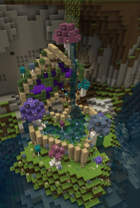 Minecraft E, Minecraft Garden, Cottagecore Minecraft, Fountain Pond, Fairy Heart, Bangunan Minecraft, Minecraft House Tutorials, Cool Minecraft Creations, Cool Minecraft Houses