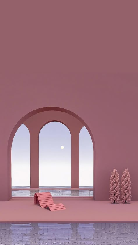 Dreamscape Architecture, Somewhere In The World, Pastel Pink Aesthetic, Minimalist Wallpaper, Simple Wallpapers, Pastel Wallpaper, I Wallpaper, Screen Wallpaper, Fantasy Landscape