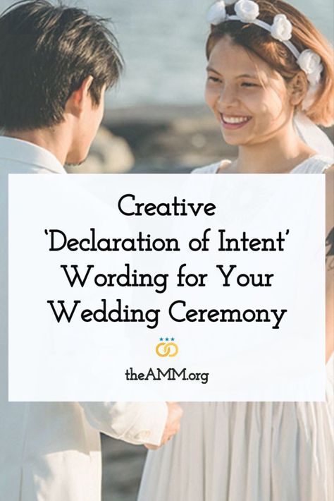 Want to write a creative wedding ceremony script, but aren’t sure what wording to use for the declaration of intent? Let these 6 alternatives inspire you, from funny to formal examples, gender neutral to Spanish / bilingual, and more. The best ways for you and your wedding officiant to say, “Do you?”... “I do!” Wedding Script For Officiant, Wedding Officiant Script Funny, Declaration Of Intent Wedding, Wedding Readings Funny, Wedding Ceremony Script Funny, Declaration Of Intent, Wedding Officiant Speech, Wedding Cermony, Wedding Officiant Script