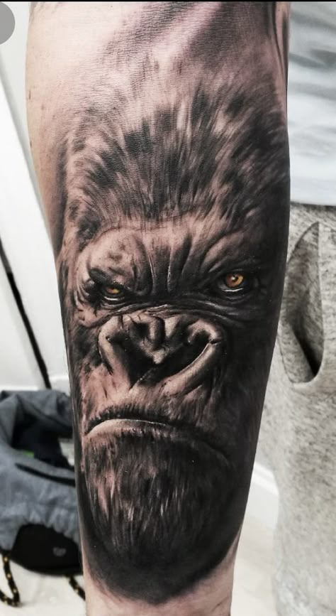 Dragon Tiger Tattoo, Gorilla Wallpaper, Animal Sleeve, Animal Sleeve Tattoo, Gorilla Tattoo, Angry Animals, American Indian Tattoos, Skull Sleeve Tattoos, Skull Sleeve